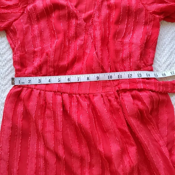 Hello Molly Waiting To Find You Red Mini Wrap Dress NWT - Picture 9 of 10